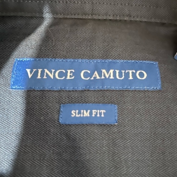 Vince Camuto Button up Dress Shirt Blue - Size 15.5 Slim Fit - Shimmer to Fabric - Picture 8 of 10